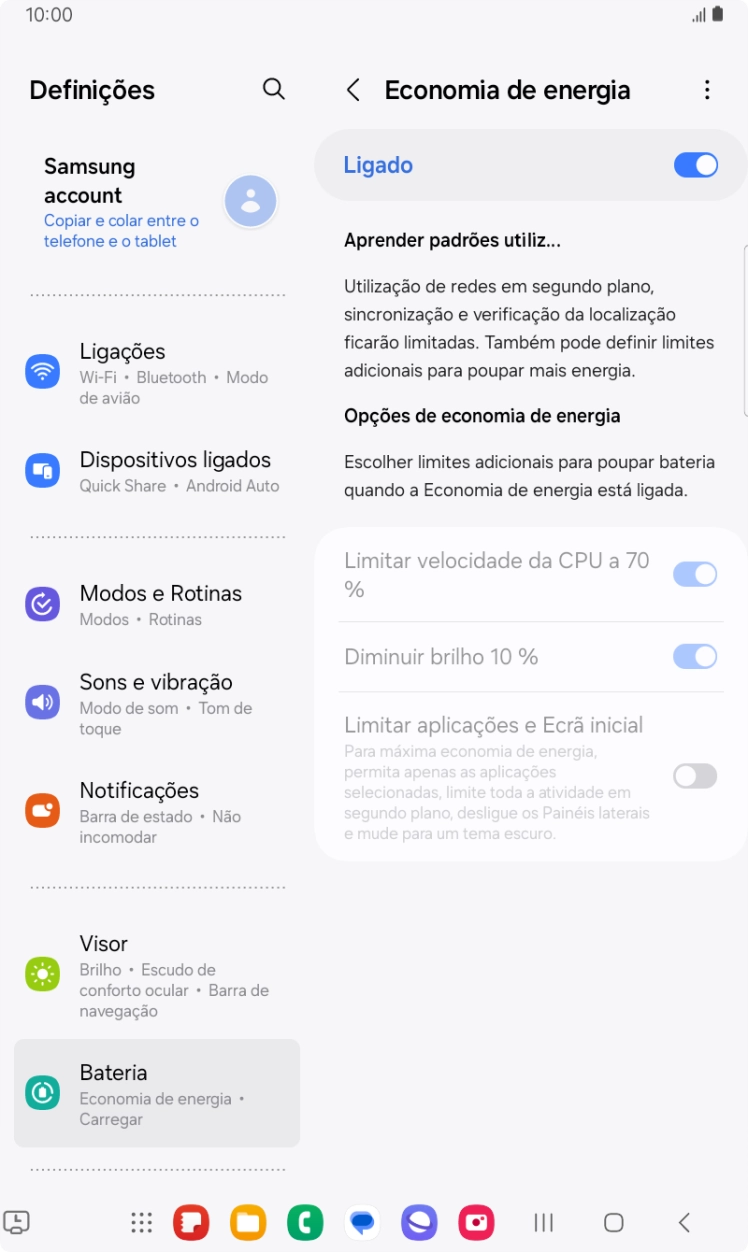 Prima a tecla de início para terminar e voltar ao ecrã inicial.