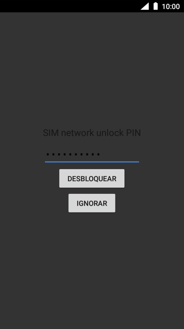 Introduza o código de desbloqueio e prima DESBLOQUEAR.