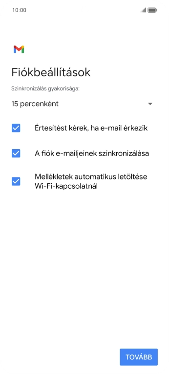 Nyisd le a „Szinkronizálás gyakorisága:” alatt legördülő menüt.