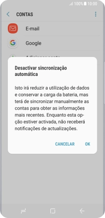 Prima OK para desativar a função.