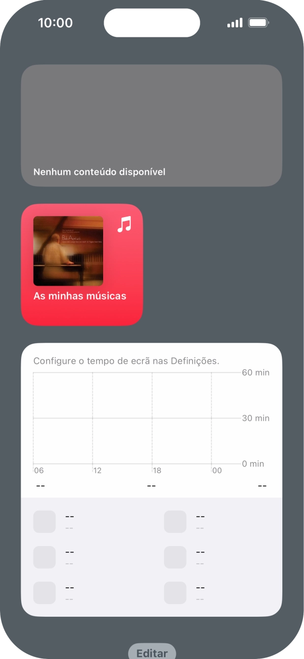 Mantenha premida por um instante a pilha de widgets pretendida.