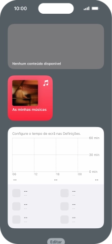 Mantenha premida por um instante a pilha de widgets pretendida.