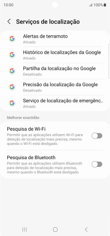 Prima Precisão da localização da Google.