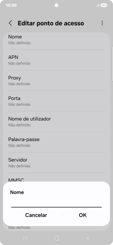 Introduza Vodafone Internet e prima OK.