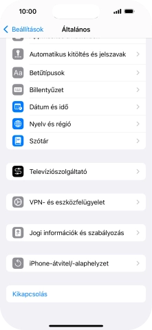 Válaszd az „iPhone-átvitel/-alaphelyzet” lehetőséget.