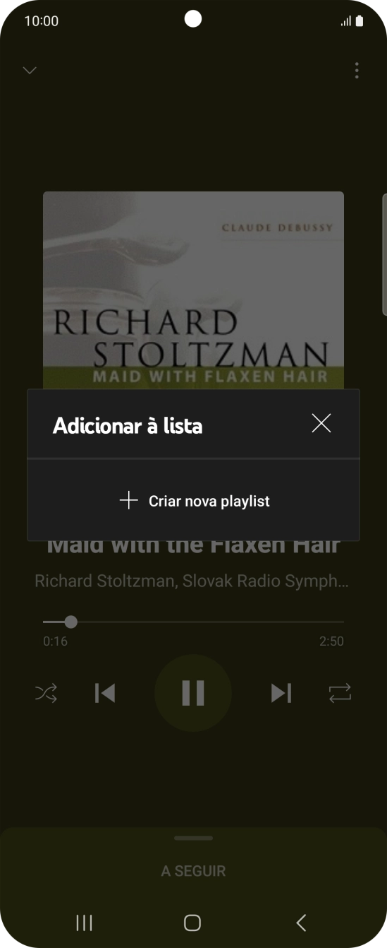 Prima Criar nova playlist.