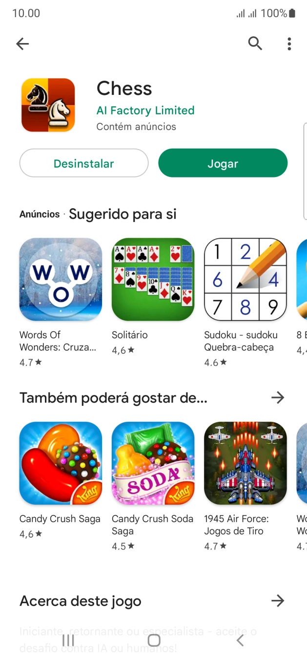 Prima a tecla de início para terminar e voltar ao ecrã inicial.