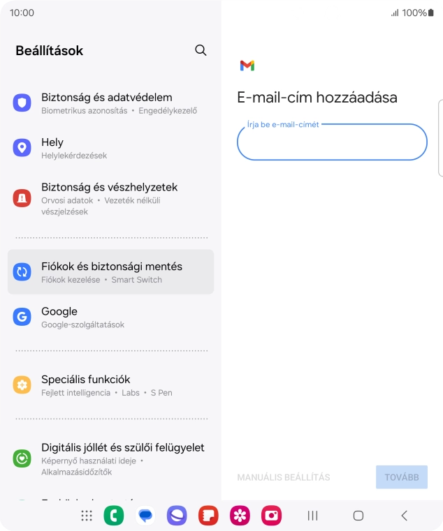 Kattints az „Írja be e-mail-címét” alatti mezőre, és írd be az e-mail címedet.