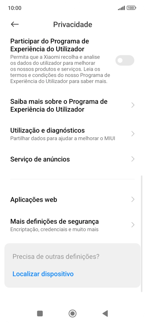 Prima Mais definições de segurança.