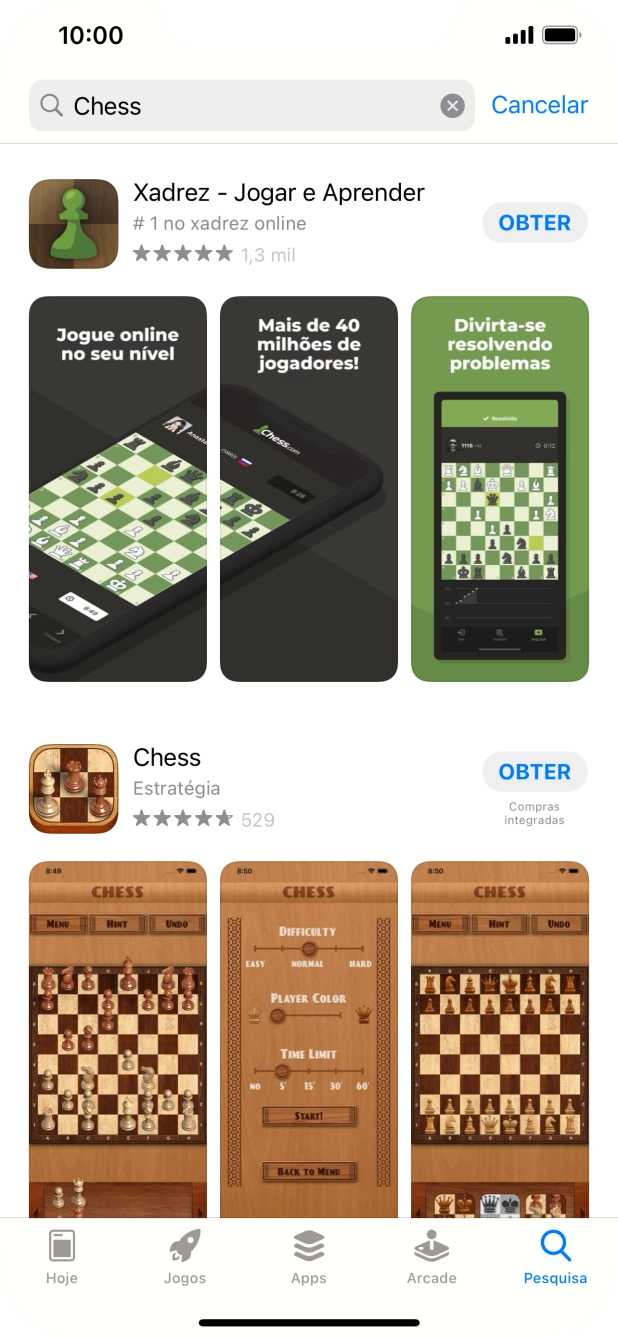Prima a app pretendida.