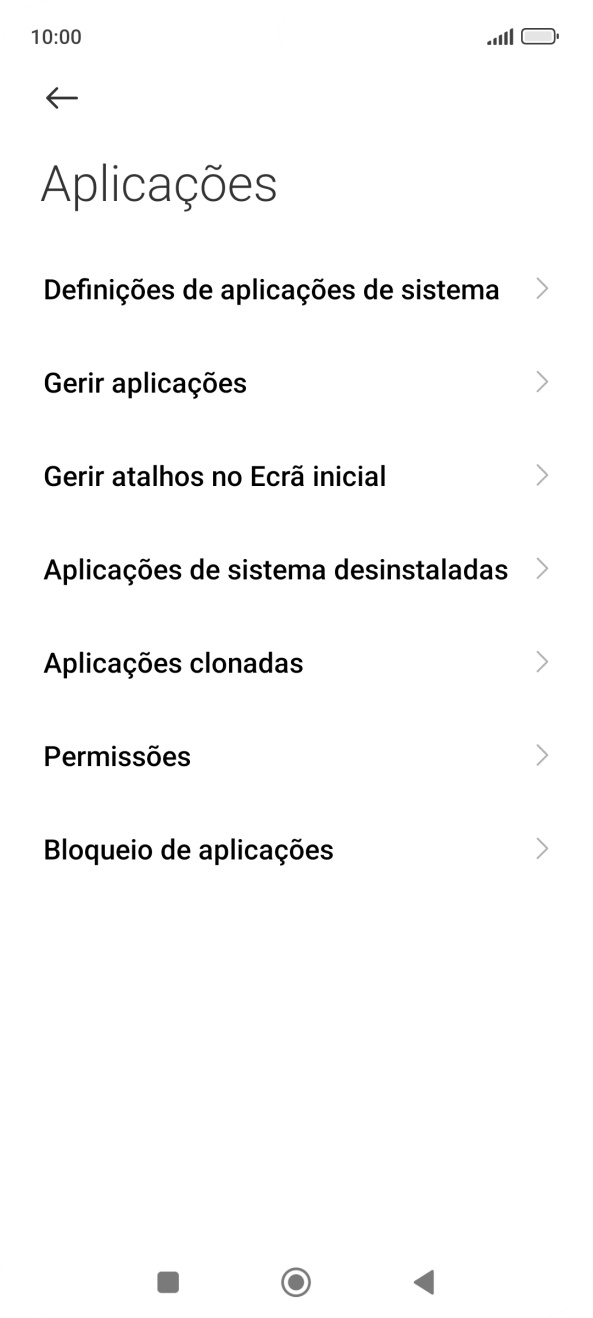 Prima Gerir aplicações.