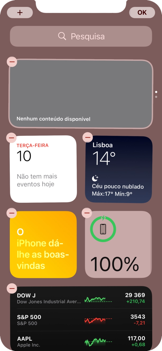 Prima o ícone para adicionar.