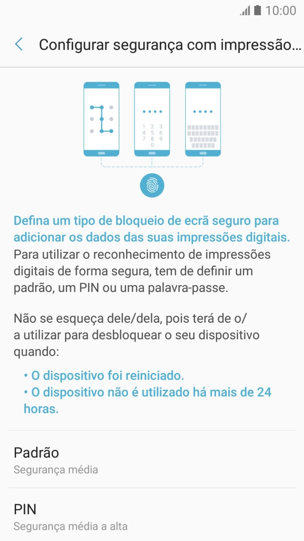 Prima o código de bloqueio do telefone pretendido e siga as indicações no ecrã para estabelecer um código de bloqueio adicional.