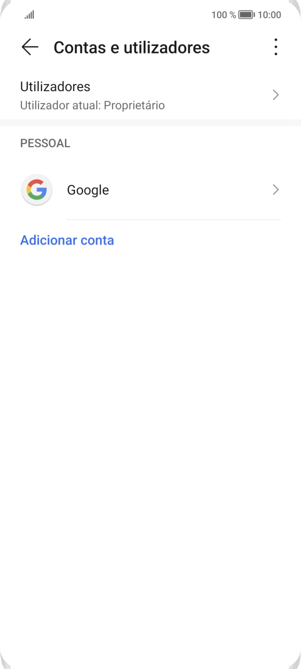 Prima Adicionar conta.