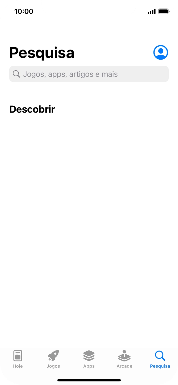 Prima o campo de pesquisa e introduza o nome ou categoria da app pretendida.