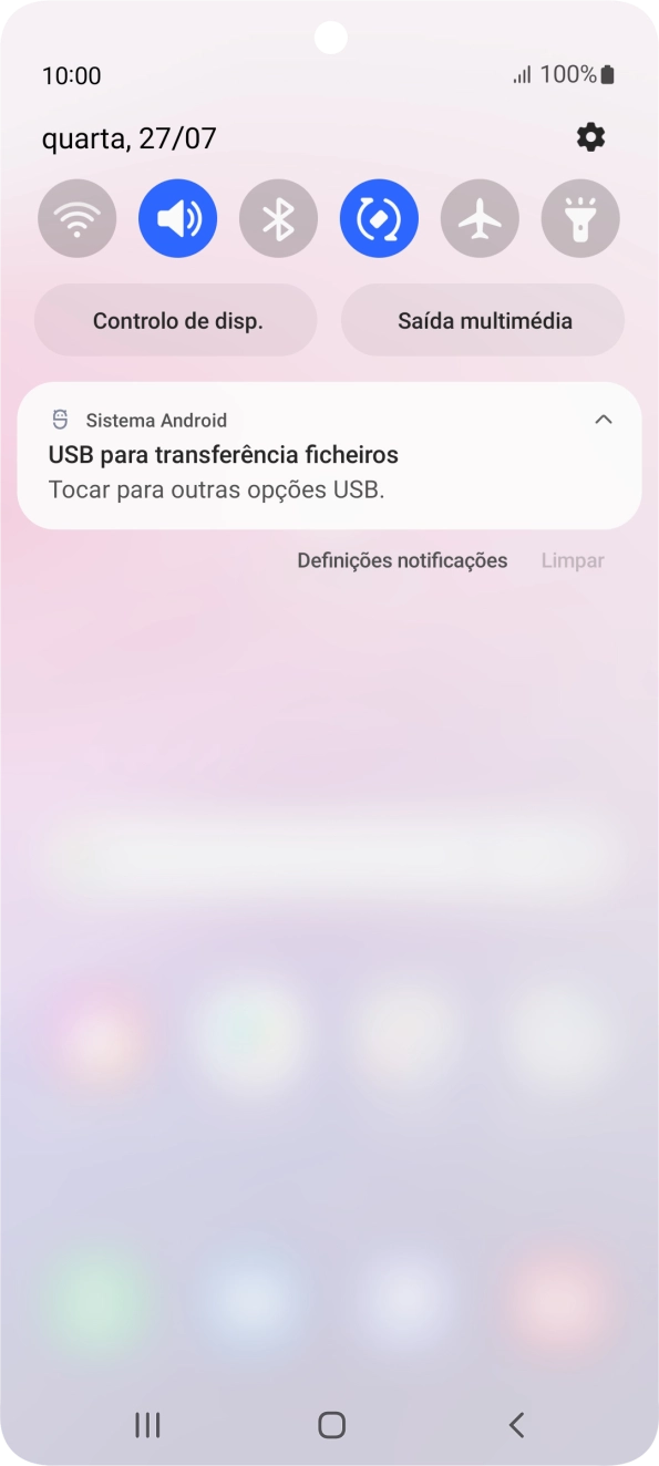 Prima Tocar para outras opções USB..