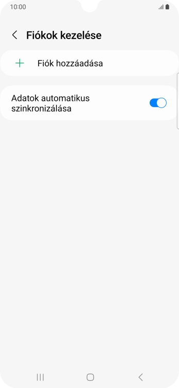 Válaszd a Fiók hozzáadása lehetőséget.