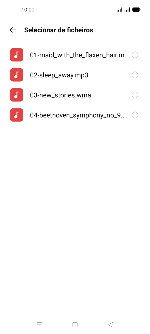 Prima os tons de toque pretendidos para os ouvir.