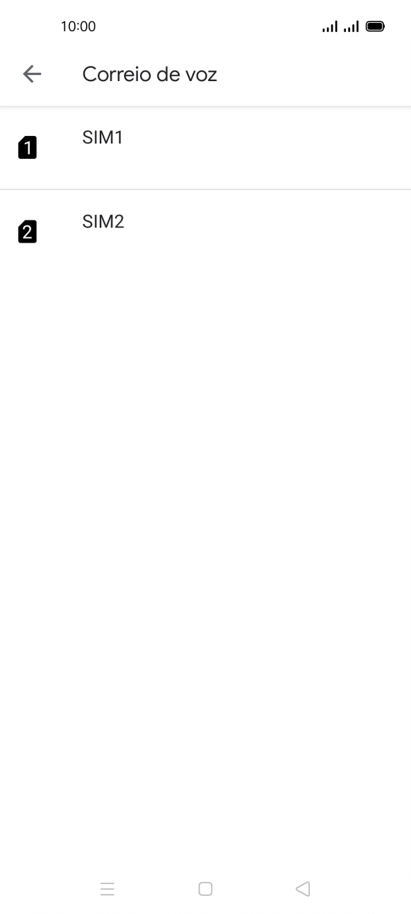 Prima o cartão SIM pretendido.