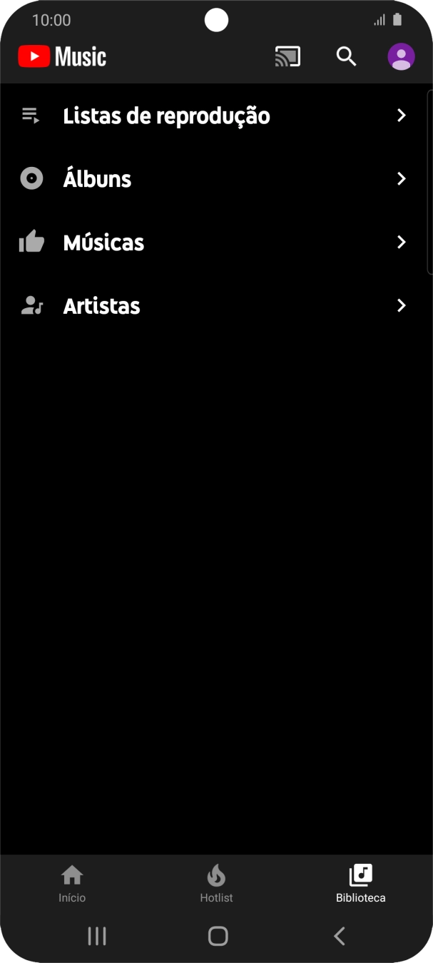 Prima a categoria pretendida e dirija-se ao ficheiro de música pretendido.