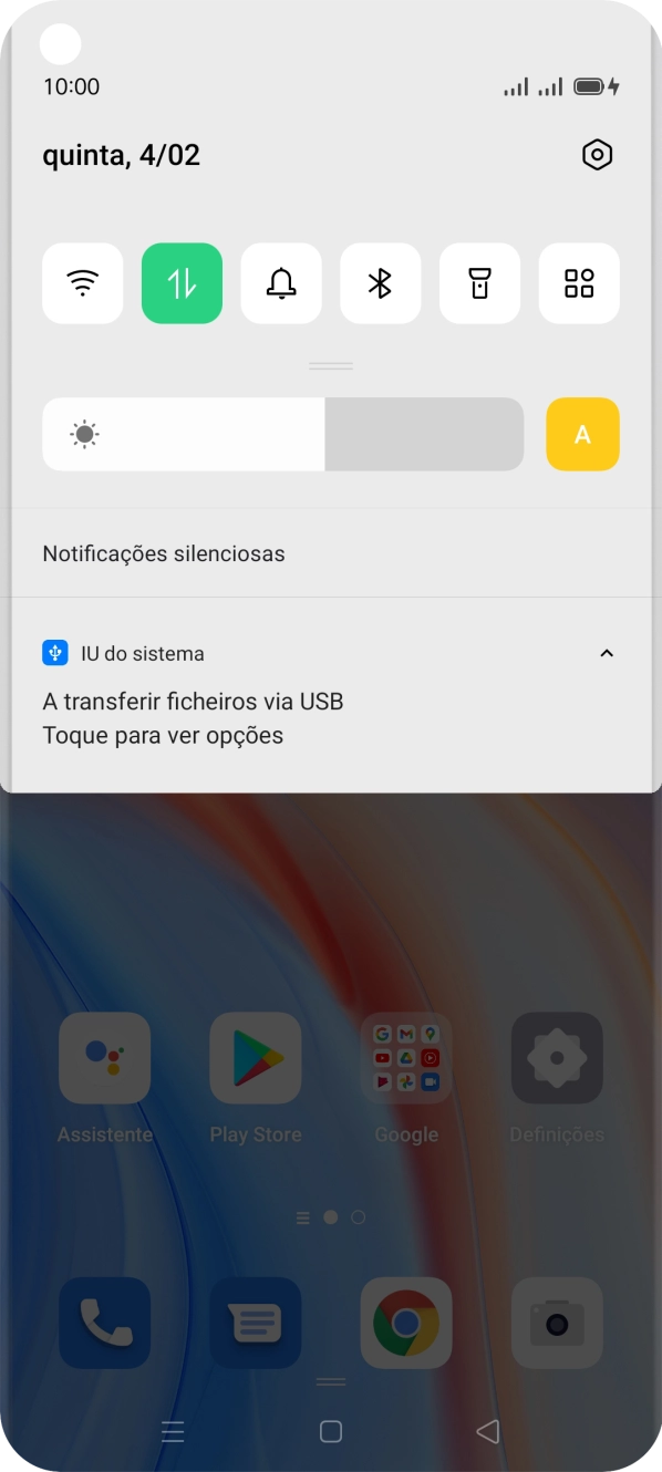 Prima Toque para ver opções.