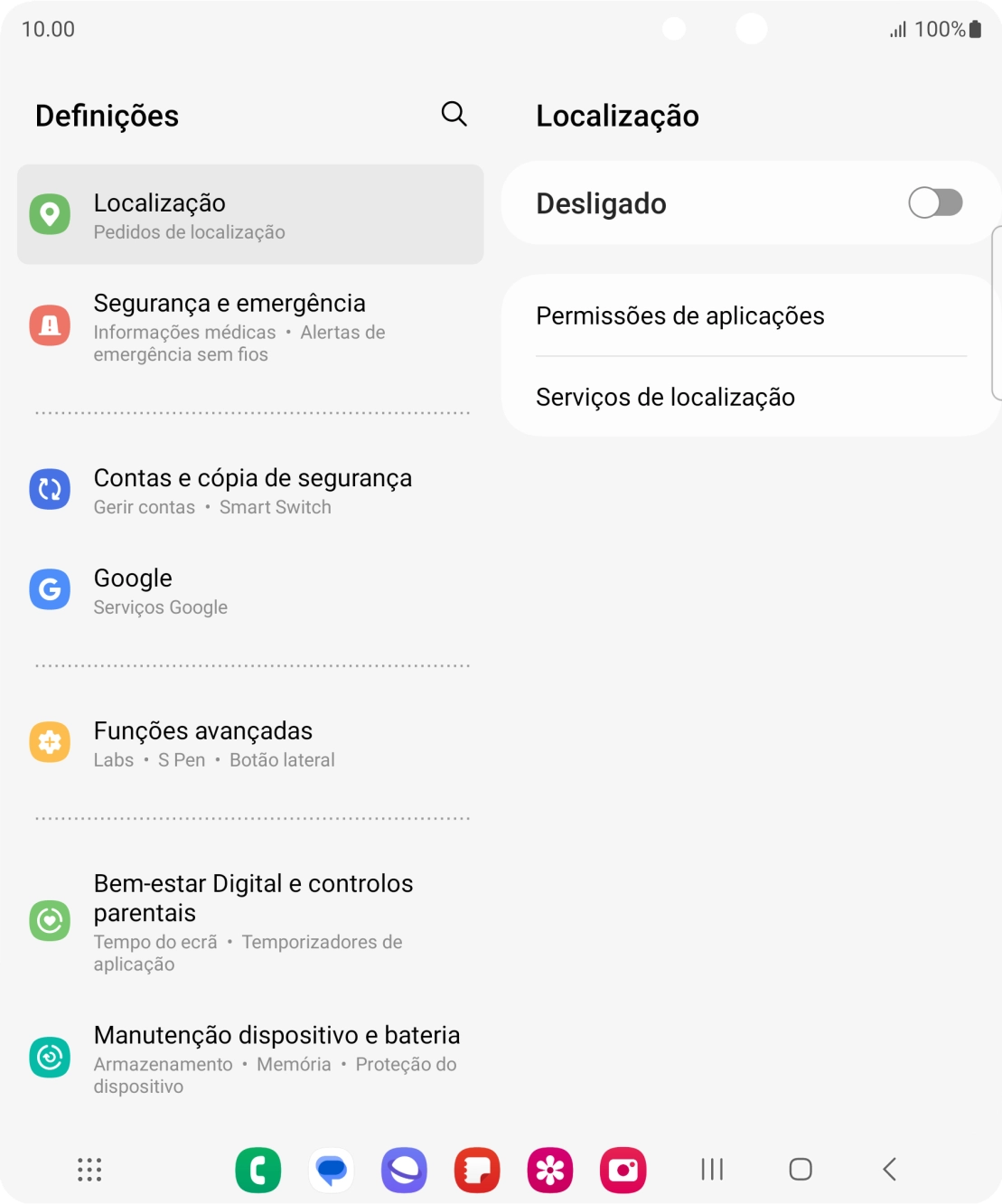 Prima o indicador para ativar ou desativar a função.