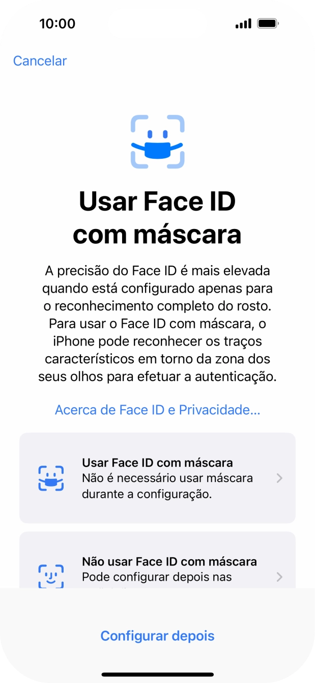 Prima Configurar depois.