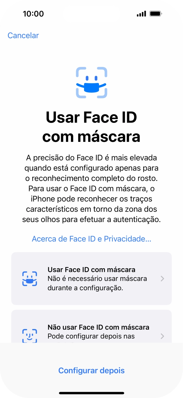 Prima Configurar depois.