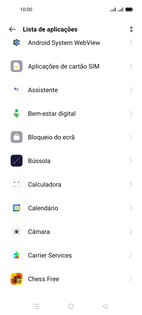 Prima a app pretendida.