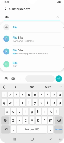 Prima o contacto pretendido.