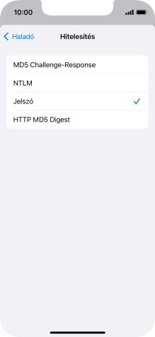 Válaszd a Jelszó lehetőséget.