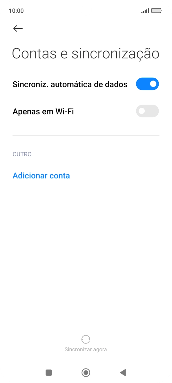 Prima Adicionar conta.