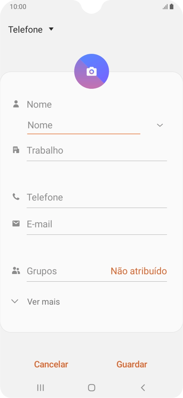 Prima a lista suspensa da lista de contactos.