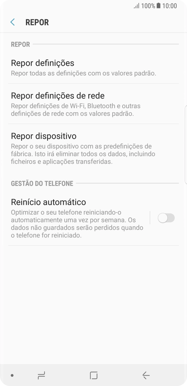 Prima Repor dispositivo.