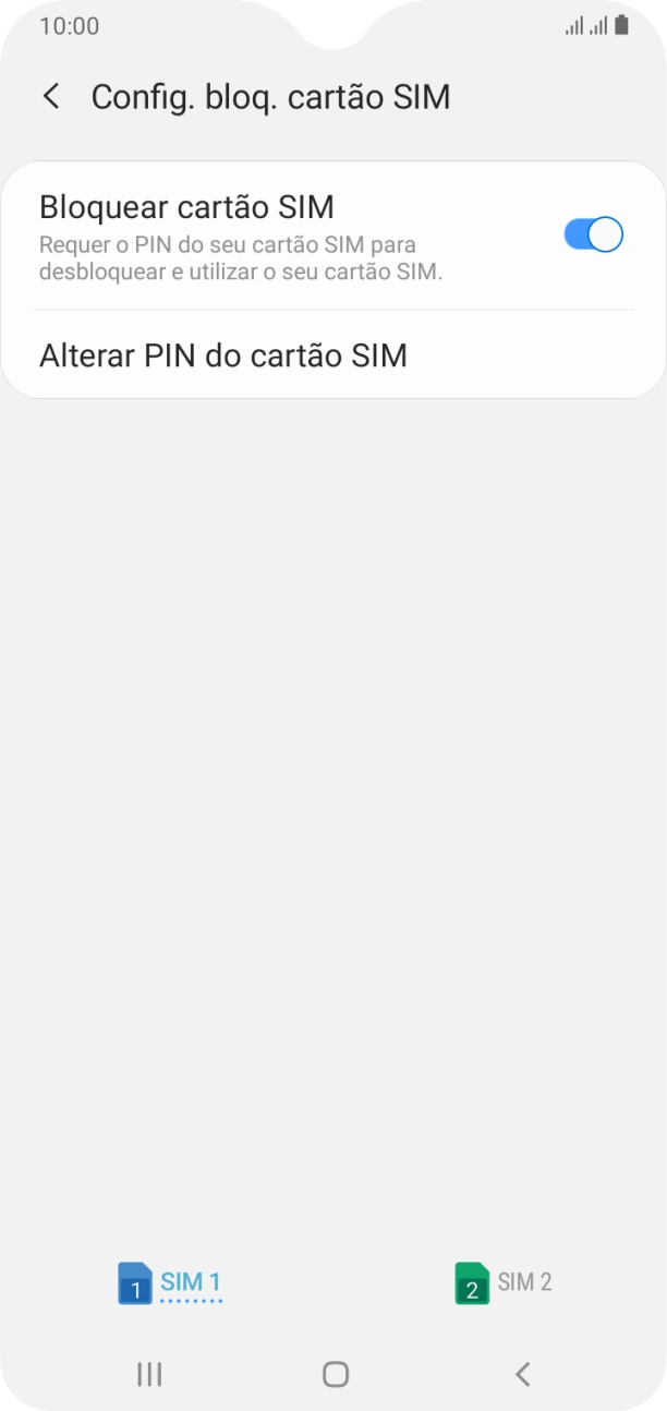 Prima o cartão SIM pretendido.