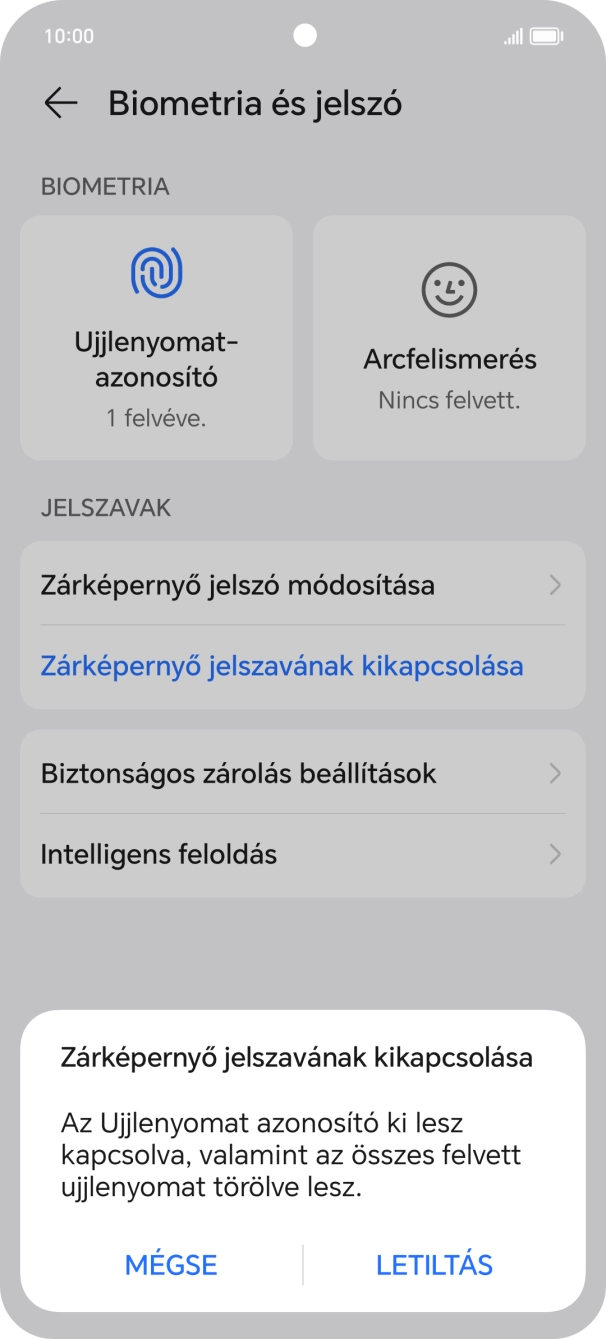 Válaszd a LETILTÁS lehetőséget.