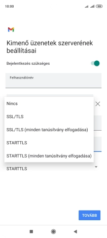 A funkció kikapcsolásához válaszd a Nincs lehetőséget.
