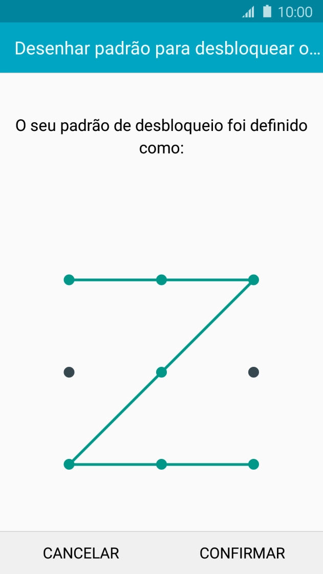 Repita o código de bloqueio do telefone escolhido e prima CONFIRMAR.