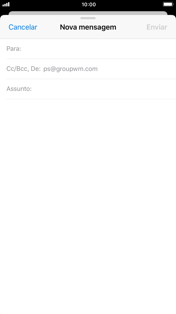 Prima Para: e introduza as primeiras letras do nome do destinatário.