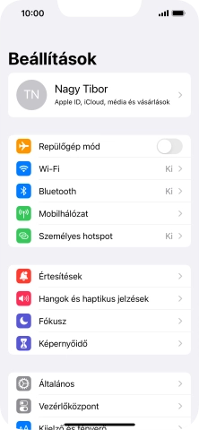 Válaszd a Mobilhálózat lehetőséget.
