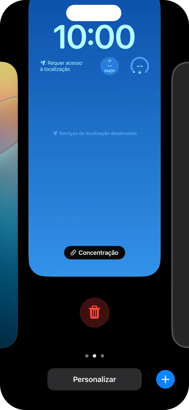 Prima o ícone para apagar.