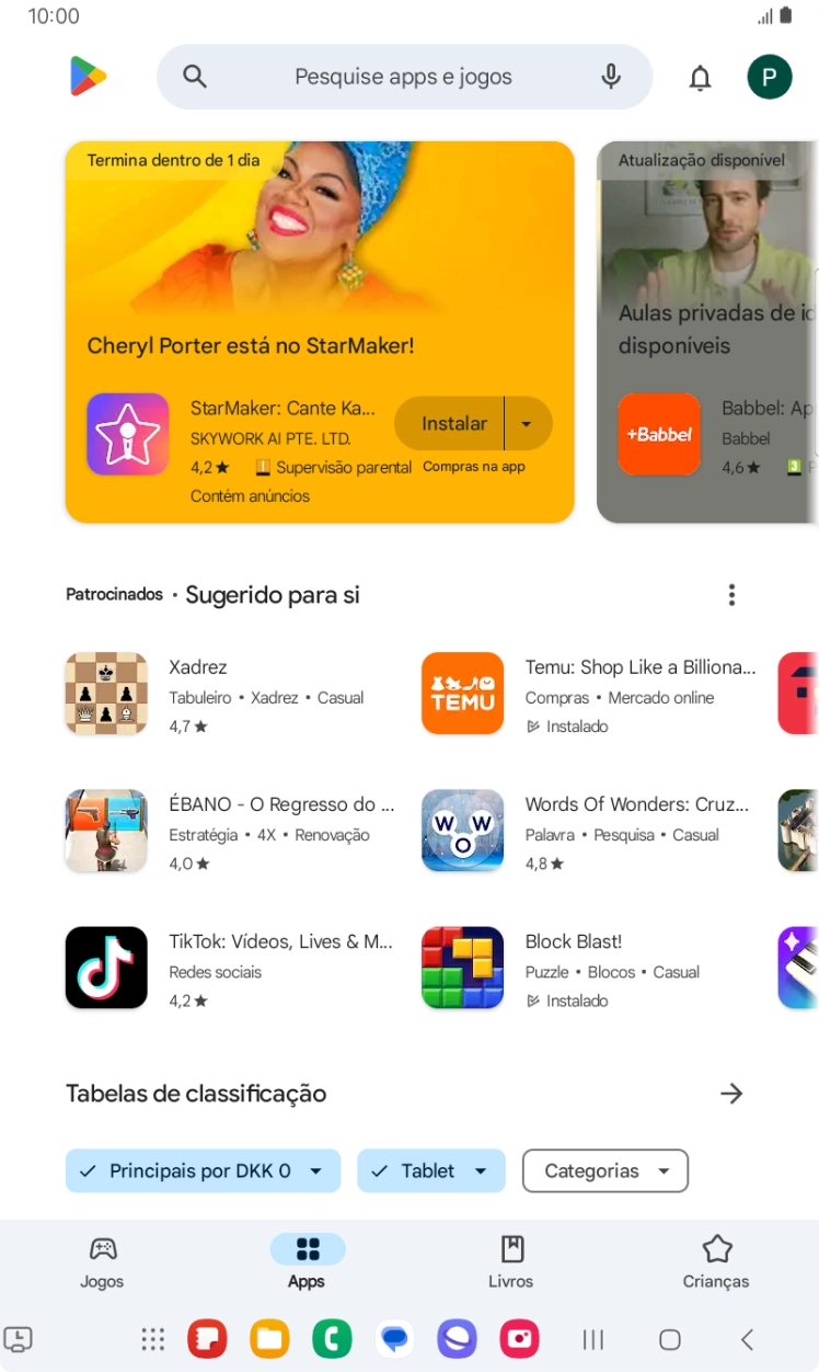 Prima o ícone de perfil.