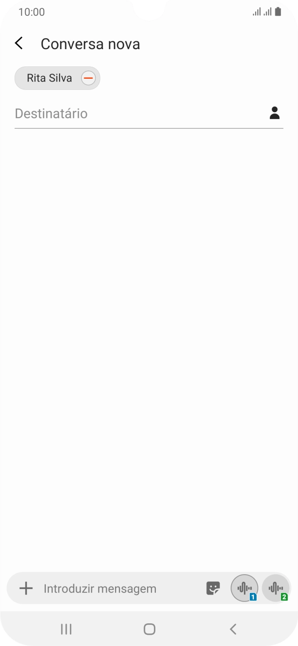 Prima o campo de escrita e escreva o texto da sua mensagem curta.