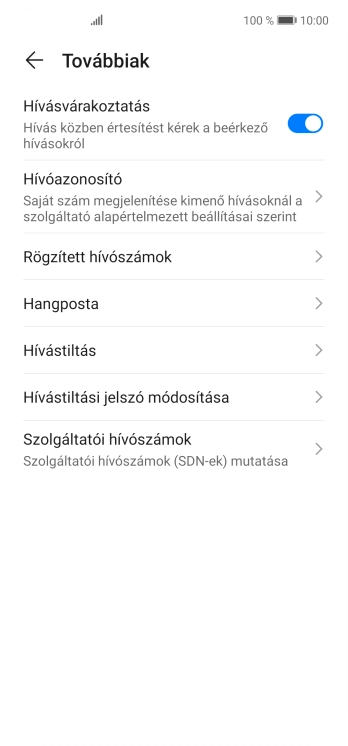 Válaszd a Hívóazonosító lehetőséget.