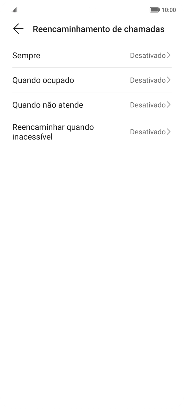 Prima o tipo de desvio pretendido.