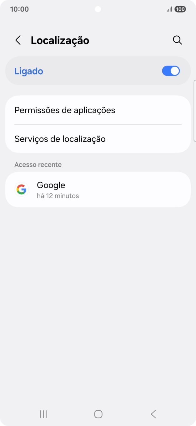 Prima Permissões de aplicações.