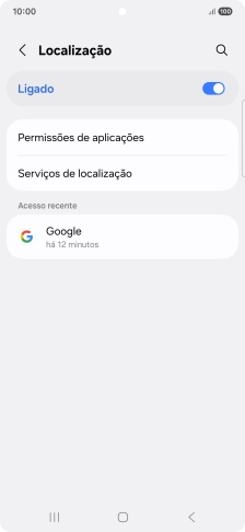 Prima Permissões de aplicações.