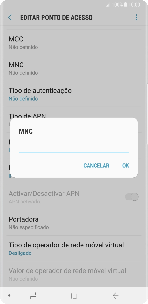 Introduza 01 e prima OK.