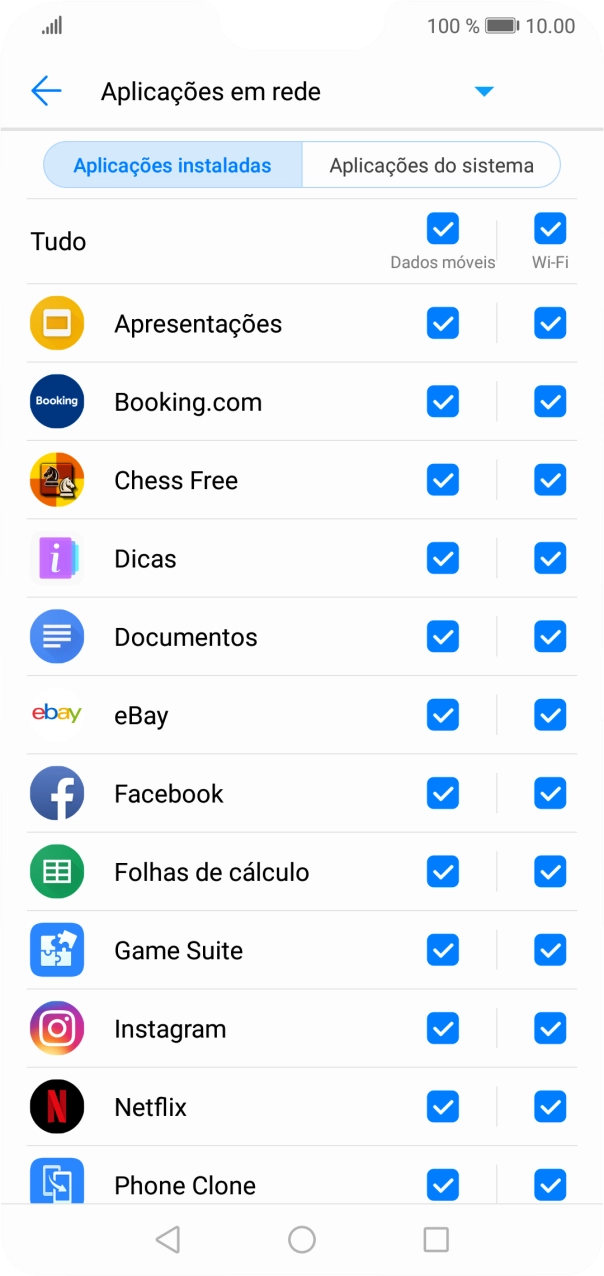 Prima o campo junto ao nome da aplicação na coluna 