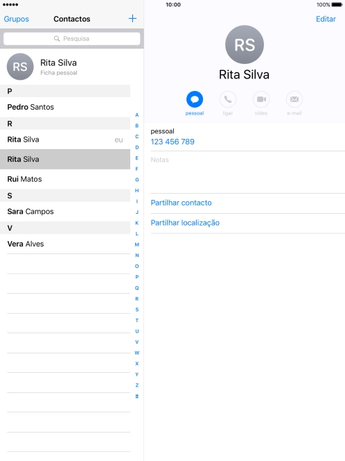 Prima a tecla de início para terminar e voltar ao ecrã inicial.